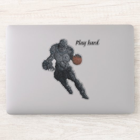 Stone Golem speelt basketbal Fantasy Sticker (Computer)