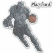 Stone Golem speelt basketbal Fantasy Sticker (Voorkant)