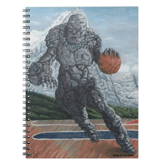 Stone Golem Spelen Basketbal Graphic Notitieboek (Voorkant)