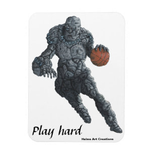 Stone Golem spelen basketbal koelkastmagneet Magneet