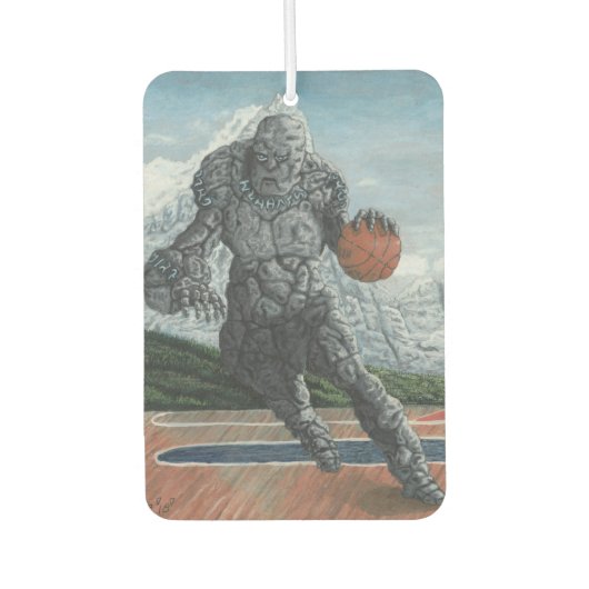 Stone Golem Spelen Basketbal Luchtverfrisser (Voorkant)