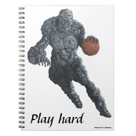 Stone Golem spelen basketbal spiraal Notitieboek
