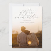 Stone Gray Adore Other Calligraphy Photo Save The Date (Voorkant)