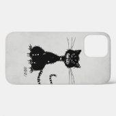 Stone Grey Ragged Black Cat Case-Mate iPhone Case (Achterkant (horizontaal))