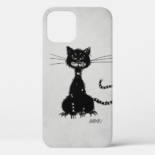 Stone Grey Ragged Black Cat Case-Mate iPhone Case