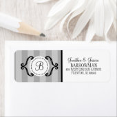 Stone Grey Sweet Charmant Gestreept gepersonalisee Etiket (Insitu)
