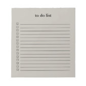 Stone Grey To Do List Minimalist Teacher Simple Notitieblok (Voorkant)