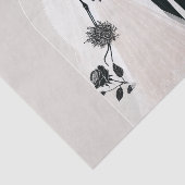 Stone Grey Zwart Skelet Gothic Halloween Huwelijk Tissuepapier (Detail)