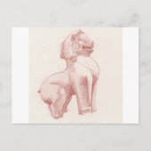 Stone guardian lion drawing briefkaart (Voorkant)