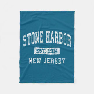 Stone Harbor New Jersey Nj Vintage Established S _ Fleece Deken