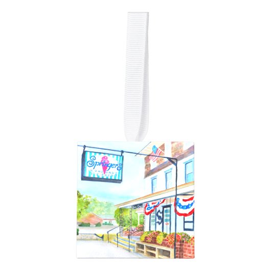 Stone Harbour New Jersey Cube Kerstversiering Decoratie (Voorkant)