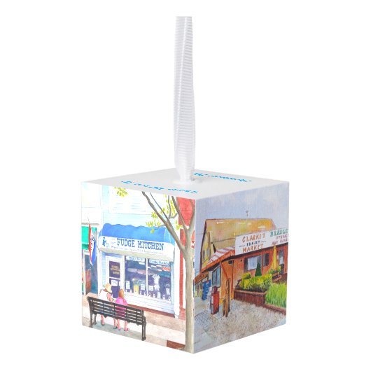 Stone Harbour New Jersey Cube Kerstversiering Decoratie (Achter hoekig)