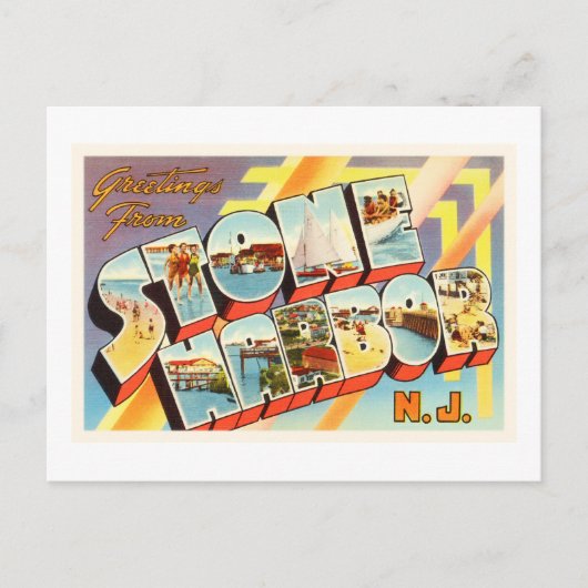 Stone Harbour New Jersey NJ Old  Briefkaart- Briefkaart (Voorkant)