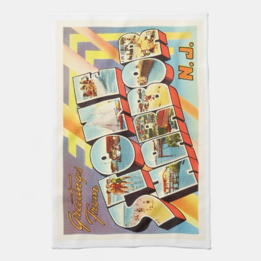 Stone Harbour New Jersey NJ Old  Briefkaart- Theedoek (Verticaal)