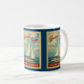 Stone Harbour Sailboot Vintage Travel New Jersey Koffiemok (Voorkant rechts)
