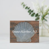 Stone Harbour Scallop Shell Briefkaart (Staand voorkant)