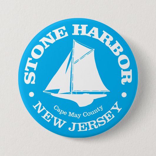 Stone Harbour (sloep) Ronde Button 7,6 Cm (Voorkant)