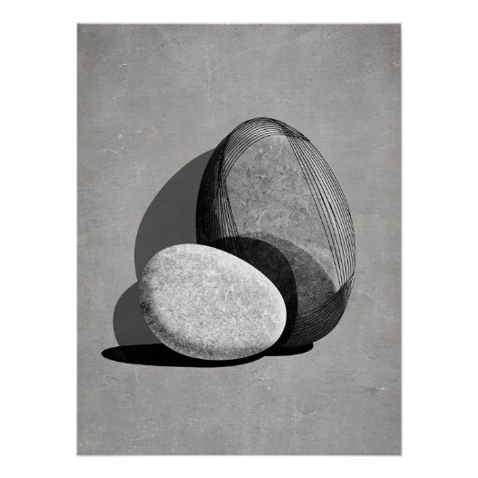 Stone Harmony Abstract Japandi Minimal Wall Art Perfect Poster (Voorkant)