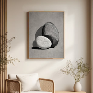 Stone Harmony Abstract Japandi Minimal Wall Art Perfect Poster