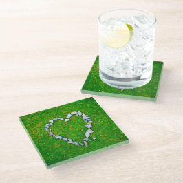 Stone heart glass onderzetter