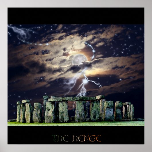 Stone-henge Ancient Standing Stones Mystical Art Poster (Voorkant)