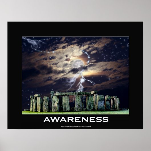 STONE HENGE Awareness Motivatie Art Poster (Voorkant)