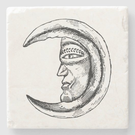 Stone Hilal Crescent Moon Black Stenen Onderzetter (Voorkant)