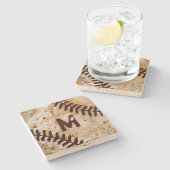 Stone Jersey Number of Monogram Baseball Onderzett Stenen Onderzetter (Zijkant)