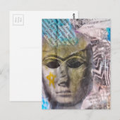 Stone lady face Abstract Mixed Media Collage Briefkaart (Voorkant / Achterkant)