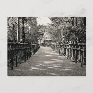 Stone Lantern Path at a Japanese Shrine – Black an Briefkaart