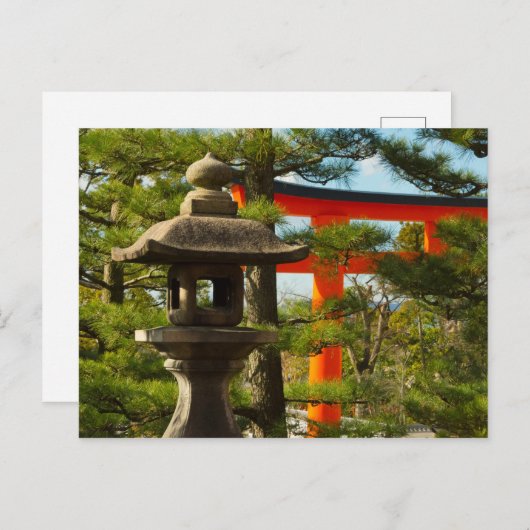 Stone Lantern & Torii Gate Briefkaart (Voorkant / Achterkant)