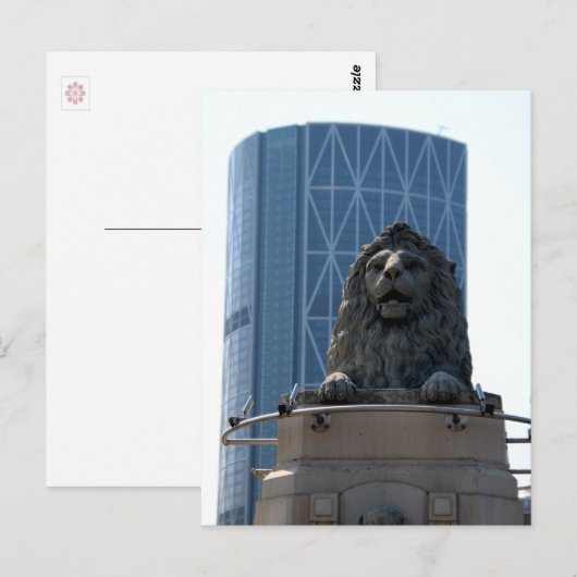 Stone lion in Calgary briefkaart (Voorkant / Achterkant)