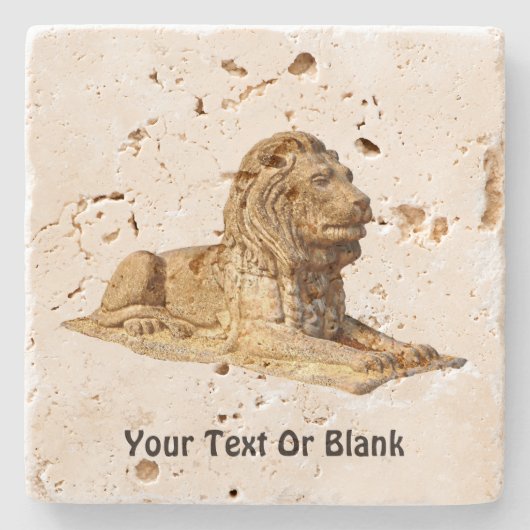 Stone Lion Stenen Onderzetter (Voorkant)