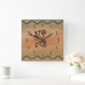 Stone Lizard Vierkante Klok (Huis)