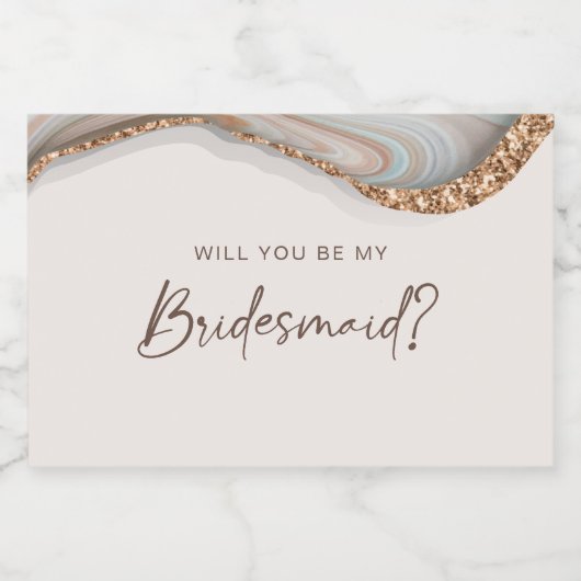 Stone Marble Agate Bridesmaid Candle Label Voedselcontainer Etiket (Enkel label)