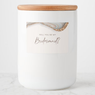 Stone Marble Agate Bridesmaid Candle Label Voedselcontainer Etiket