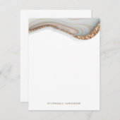 Stone Marble Agate Geode Glitter Notitiekaartje (Voorkant / Achterkant)