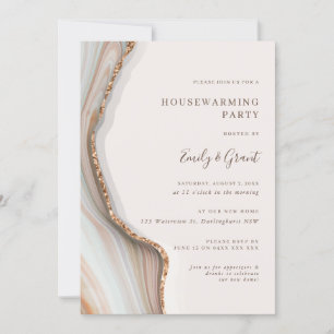 Stone Marble Agate Housewarming Party Kaart