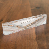 Stone marble agate kantoor naambordje (Zijkant)