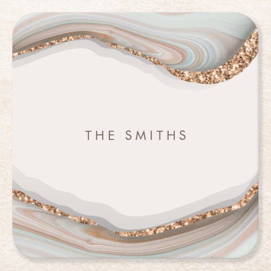 Stone Marble Agate Kartonnen Onderzetters (Voorkant)