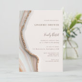 Stone Marble Agate Lingerie Shower Invitation Kaart (Staand voorkant)