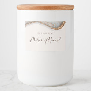 Stone Marble Agate Matron of Honor Candle Label Voedselcontainer Etiket