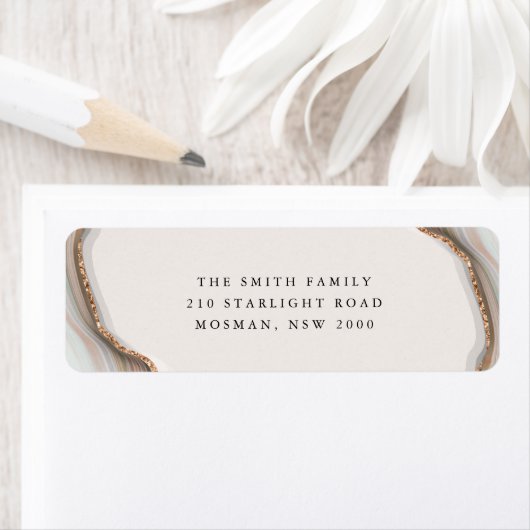 Stone Marble Agate Return Address Label (Insitu)