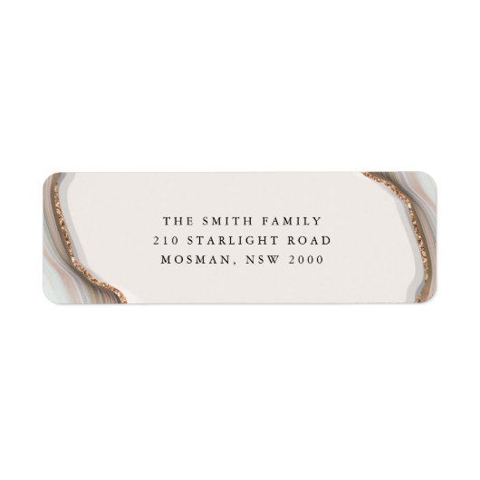 Stone Marble Agate Return Address Label (Voorkant)