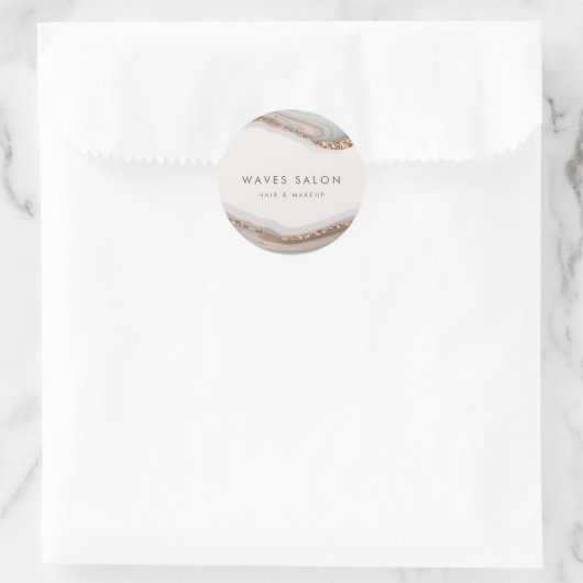 Stone Marble Agate Ronde Sticker (Tas)