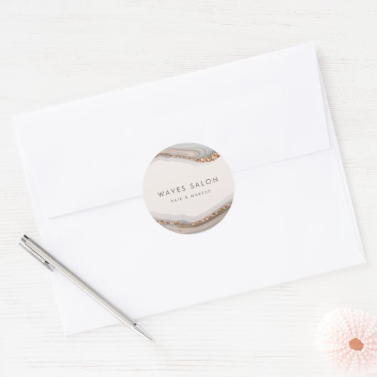 Stone Marble Agate Ronde Sticker (Envelop)