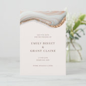 Stone Marble Agate Save the Date Kaart (Staand voorkant)