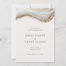 Stone Marble Agate Save the Date Kaart