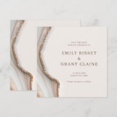 Stone Marble Agate Save the Date Square Invitation Feestdagenkaart (Voorkant / Achterkant)