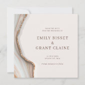 Stone Marble Agate Save the Date Square Invitation Feestdagenkaart (Voorkant)